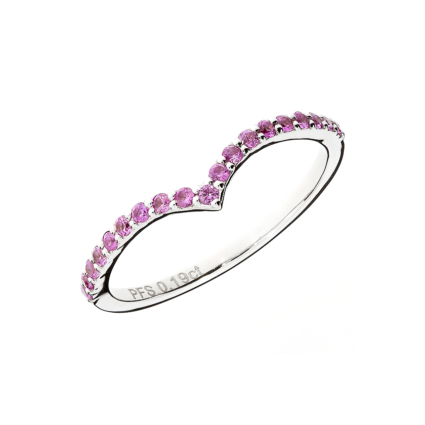Diamond ring with a pink Sapphires