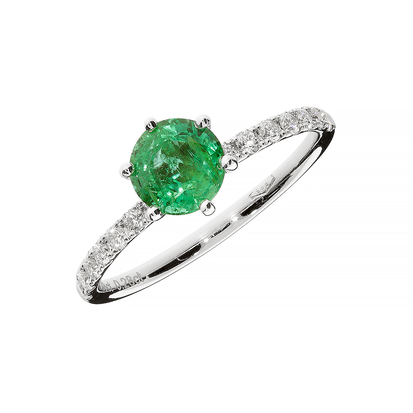 Ring with Emerald and Diamonds