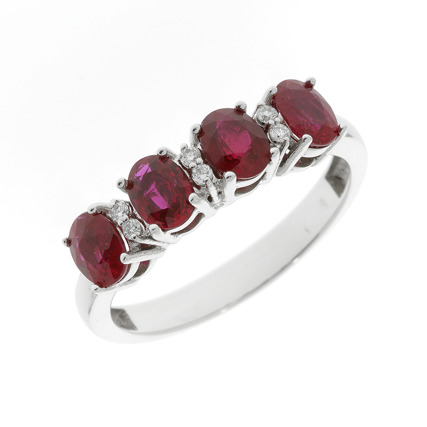 Diamond ring with a Ruby