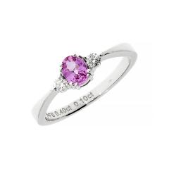 Diamond ring with a pink Sapphire