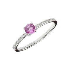 Diamond ring with a pink Sapphire