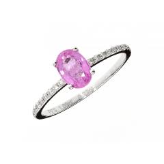 Diamond ring with pink fancy sapphire