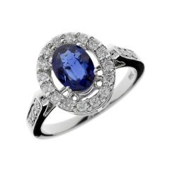 Diamond ring with Sapphire