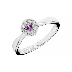 Diamond ring with Pink Fancy Sapphire