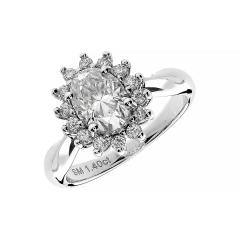 Engagement rings with synthetic moissanite