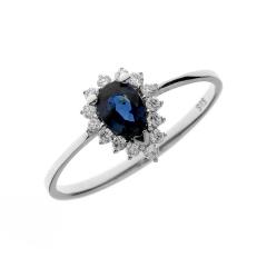 Diamond ring with Sapphire